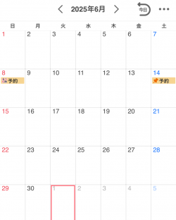 6月の予定です